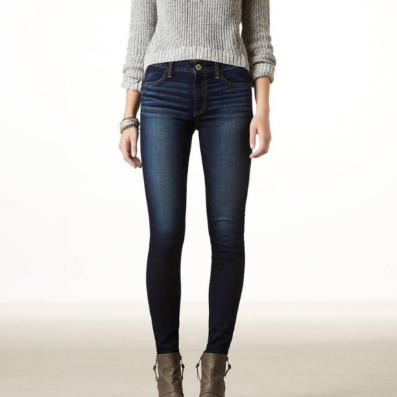 SEE NEW LISTING American Eagle Outfitters Skinny Stretch Blue Jeans Size 2 - Picture 3 of 10